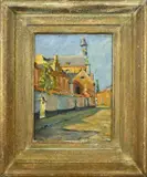 Fransisco Laporta, Impressionistisch dorpsgezicht, Olieverf op linnen