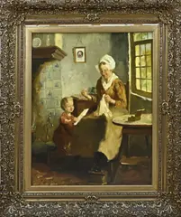 Gijsbertus Jan Sijthoff, Boeren interieur, Olieverf op linnen