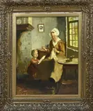 Gijsbertus Jan Sijthoff, Boeren interieur, Olieverf op linnen
