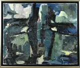 Bob Stork Damen, Abstracte compositie, Olieverf op linnen