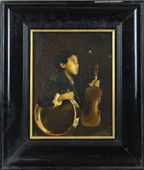J.B. Duyvendak, Jongen met viool, 1911, Olieverf op paneel