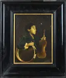 J.B. Duyvendak, Jongen met viool, 1911, Olieverf op paneel