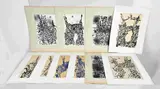 Tien werken van Eef de Weerd, 10x Abstract, Abstracte composities op papier