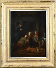 Jacob Akkersdijk, Interieur met figuren bij haardplaats