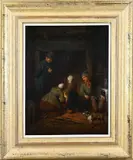 Jacob Akkersdijk, Interieur met figuren bij haardplaats