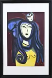 Guillaume Corneille, '98, Vrouw met kat, Litho op papier