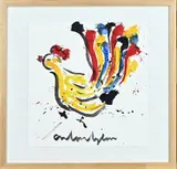 Spetterkip by Anton Heyboer, Plakkaatverf op papier, sold Jan 2023