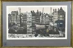 George Hendrik Breitner, Damrak Amsterdam, Lithografie op papier