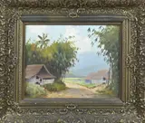 van Doornick, Indonesisch landschap, Olieverf op linnen
