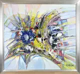 H. Kleine, Moderne compositie, Acryl op linnen