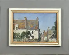 Dorp (Frankrijk) by Adam Potgieter, Olieverf op paneel, sold Jan 2023