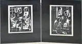 Twee werken van Eef de Weerd, Abstract, Zwarte inkt op papier