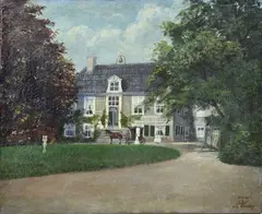 Hans Kom, Saffer Bamberg villa met koets en figuren, 1923, Saffer Bamberg villa met koets en figuren