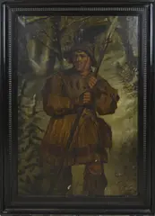 Carl Enger, Middeleeuwse lansdrager, 1881, Olieverf op linnen