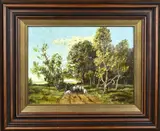 C. de Bruijn Jr., Landschap met schapen en herder, Olieverf op linnen