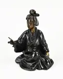 H 17 cm. by Japans of Chinese bronzen geisha, sold Jan 2023