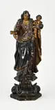 1800 by Antieke Duitse houtgestoken gepolychromeerde Madonna, sold Jan 2023