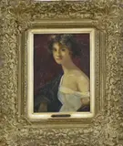 Simon Maris, Portret jonge vrouw, Olieverf op paneel
