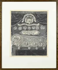 Christian Romstet, Gravure graafschap Bad Bentheim, 17e - 18e Eeuwse zeldzame gravure van graafschap Bad Bentheim