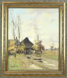 Landschap met boerderij by Arie Johannes Zwart, Olieverf op linnen, sold Oct 2022
