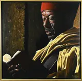 Almelo Jos Engbersen, Portret Afrikaanse man met fez, 2011, Olieverf op linnen