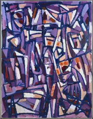 Abstract/figuratief by Eef de Weerd, Olieverf op linnen, sold Oct 2022