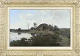 Willem Anton Alexander Knip, Boerderij met hooiberg, Olieverf op linnen