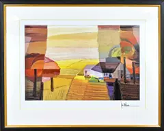 Ton Schulten, Twents coulissen landschap, Offset print op papier