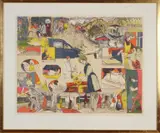 J. de Jong & Cuisine, Werkende vrouwen in de keuken, Lithografie op papier