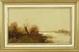 Aris Knikker, Poldergezicht met knotwilg, Olieverf op paneel