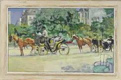 Atelier Paul Dom, Twee koetsen in Parijs, Koetsen in Parijs met wachtende koetsiers