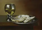 Stilleven met Roemer met oesters by C. Cornelisz, Olieverf op paneel, sold Oct 2022