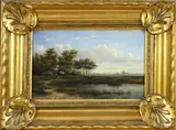 Ongesigneerd? 19e Eeuw, Panoramisch landschap, Olieverf op paneel