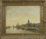 Hugo van Schaik, Hollands riviergezicht, Olieverf op linnen