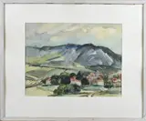 Thijs Buit, Landschap Frankrijk, Aquarel op papier