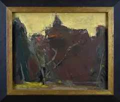 Thijs Buit, Landschap, Acryl op papier