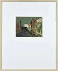 Thijs Buit, Dorpsstraat, Olieverf op papier