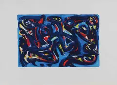 Theo Wolvecamp, Abstracte voorstelling, Litho op papier