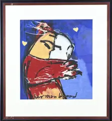 Herman Brood, De Kus, Litho op linnen