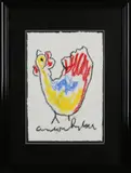 Anton Heyboer, Kip, Pastel op papier