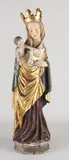 H 52 cm. by Antieke vergulde houtgesneden Madonna, sold Oct 2022