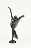 Gesigneerd bronzen figuur, Dansende dame