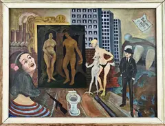 Fritz Diekmann '68, Figuratieve surrealistische voorstelling, Olieverf op linnen