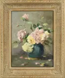 Evert Pieters, Gemberpot met rozen, Olieverf op paneel