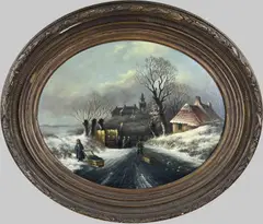 L.J. Klein, Hollands wintergezicht, Olieverf op paneel