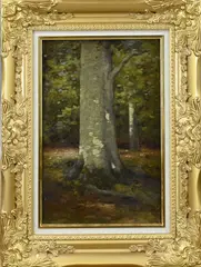 H.C. Bogman, Bosgezicht, Olieverf op linnen