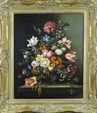K. Droste, Bloemstilleven, Olieverf op paneel