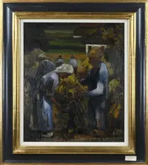 F. Huysmans, Landarbeiders, Olieverf op linnen