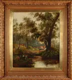 Onduid. gesig., Figuren in romantisch landschap