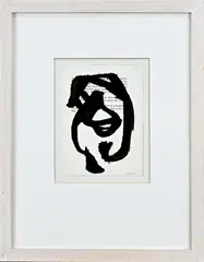 Henk Lassche, Abstracte compositie, Plakaatverf op papier